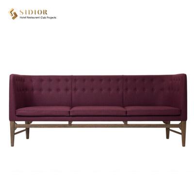 China Button Tufted Modern Restaurant Booth 1M Mid Century Leather Couch for sale