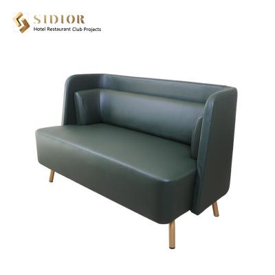 China PU Leather Upholstery Restaurant Booth Sofa 62cm width Stainless Steel Base for sale