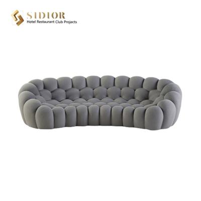 China Comfortable Fabric Upholstered Sofa Italian 2.4m Length Luxury Hotel Furniture for sale