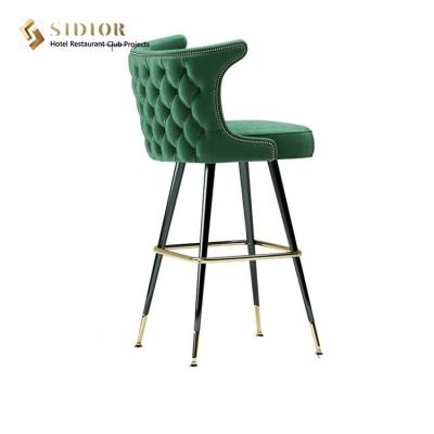 China Leather Modern Upholstery Contemporary Bar Chairs Low Back 110cm Height for sale