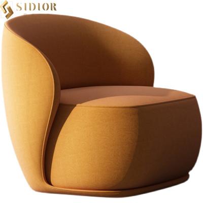 China Luxury Custum Modern Fabric Leisure Chair Ergonomically Curved Back 74cm Height for sale