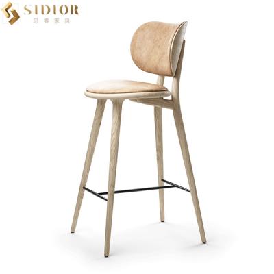 China 97cm Height Contemporary Bar Chairs Solid Wood Club Chair Bar Stools for sale