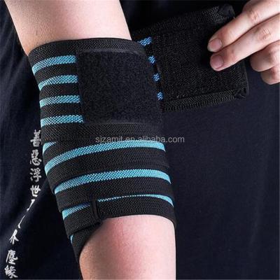 China Sports Activities Weightlifting Gym Fitness Weightlifting Powerlifting Adjustable Nylon Elbow Wraps for sale