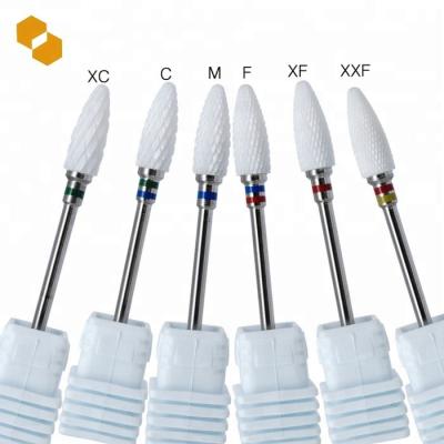 China Ceramic Dental Nail Drill Bits White Zirconia Carbide Burs Bit for sale