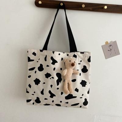 China Eco-friendly 100% leopard-print cotton canvas tote bags, printed shopping bags, carry bags for shopping for sale