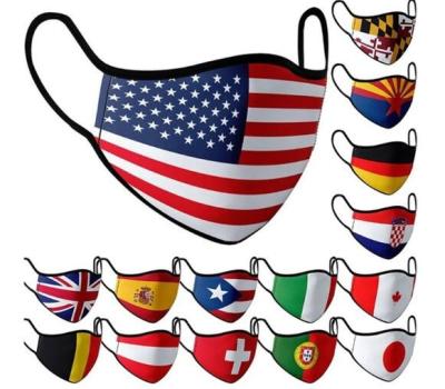 China 100% Flagnshow New Arrival Eco-friendly 2022 Adult Size Cloth Fabrics Printed American Flag To Mask All Country Flag Mask for sale