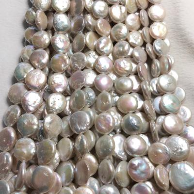 China Pearl Jewelry 18mm Freshwater Freshwater Pearl Strands Loose Coin Shape Organic Pearl Strands Large Bracelet Sizes For Wedding for sale