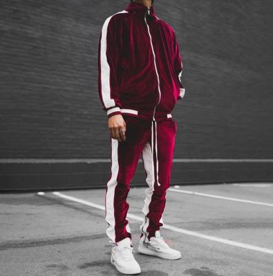 China Wholesale Ropa Deportiva Velvet Tracksuit Men Breathable Sportswear Running Set Designer 2 Piece Jogging Suits for sale