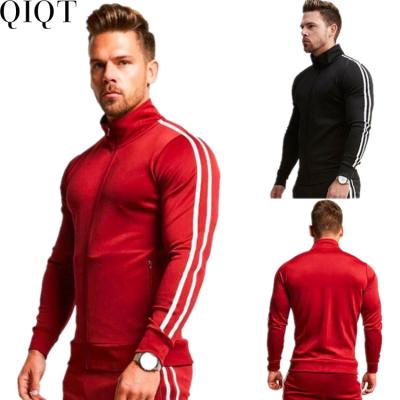 China QUICK DRY IVY 2021 Summer Men Long Sleeves Gym Casual Wear Long Pants Zipper Sportswear Two Piece Set for sale