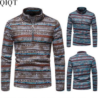 China Anti-Wrinkle Hot Selling Comic Half Collar Zipper Knit Sweaters Mens Sweater For Men for sale