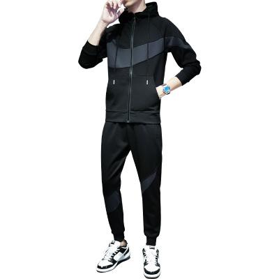 China IVY QUICK DRY Suit Casual Running Wear Sports With Two-Piece Zipper Men's Black Velvet Hooded Cardigan Sweater for sale