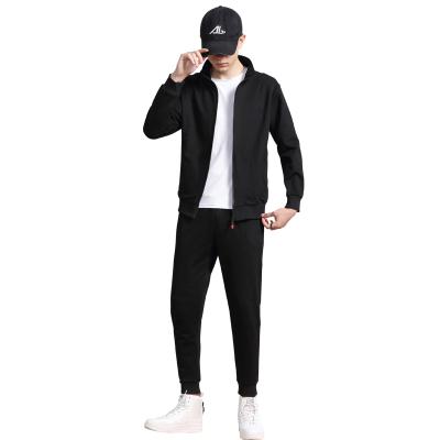 China IVY Spring Mens Casual Running Cotton QUICK DRY Soft Elastic Drawstring Sweater Suit Long Sleeved Pants Running Wear Two Piece for sale