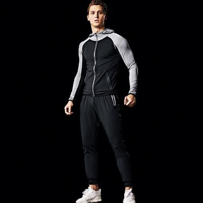 China IVY 2020 Breathable Mens Slim Fit Custom Designer Sweat Suits Two Color Mens Gym Fitted Tracksuit for sale