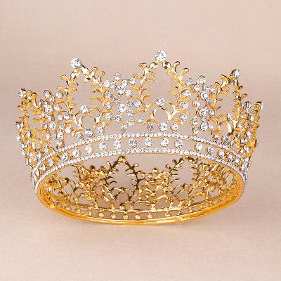 China Alloy European and American bridal jewelry crown tiara wedding gift alloy diamond around the ring tiara headbands zircon crystal for sale