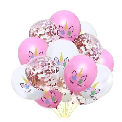 China 12 Inch Latex Balloon Emulsion Unicorn Set Happy Birthday Wedding Party Combination Wholesale Decoration Game Helium Balloon Set for sale