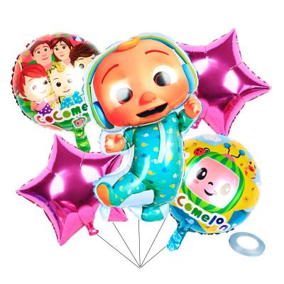 China Wholesale Double Children's Happy Birthday Decoration Game New Cartoon Watermelon Foil Character Aluminum Balloon Kit for sale