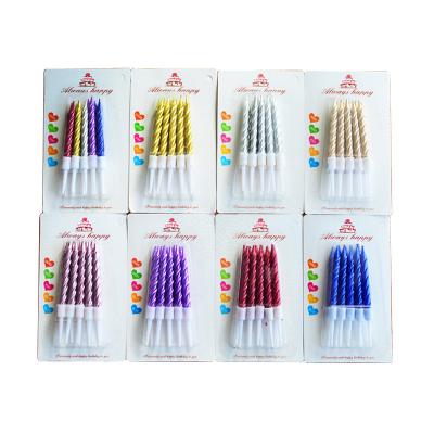 China Factory direct supply colorful 5pcs children's happy birthday party cake decoration spiral birthday candles topper used wholesale for sale