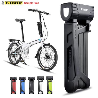 China Convenient Side-Pull Patent Design Lock For Bike OEM Anti Theft Foldable Bike Lock Heavy Duty Ebike Lock With Bracket for sale