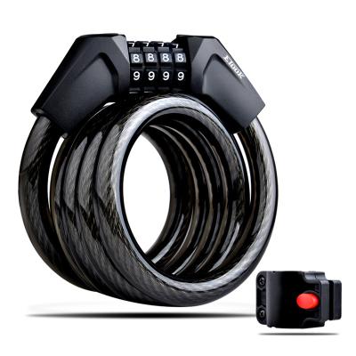 China ETOOK 4 Digit Combination Bike Lock Cable Combination Lock Steel Cable with Bracket for sale