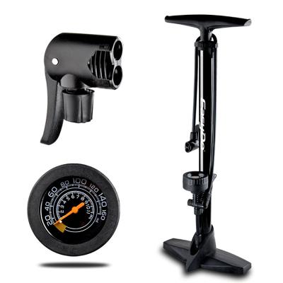 China Ally EasyDo Steel Bike Tire Inflator Mental Body Hand Bicycle Pump With Barometer for sale