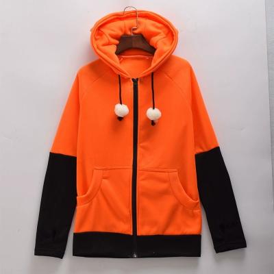 China Anti-wrinkle Fox Cosplay Animal Ear Suits Hoodie Coat Warm Orange Sweatshirt Unisex Hoodies for sale