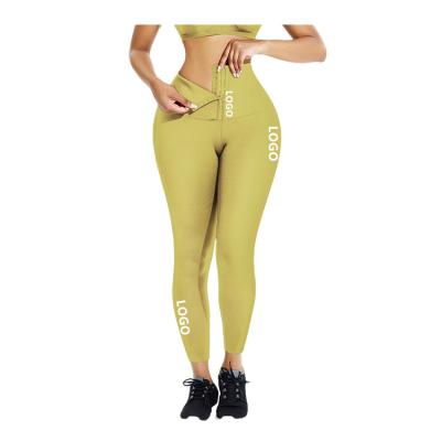 China 2021 New High Waist Compression Trainer Antibacterial Women's Antibacterial Abdominal Corset Leggings Shapewear Shapers Yoga Pants Fitness for sale