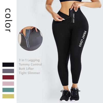 China Custom Antibacterial Women&'S Shapers Logo Butt Lifter Legging Waist Trainer Waist Shaper Slimming Leggings Shaperwear for sale