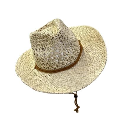 China Picture Hollow Jazz Top Straw Hat Women And Man Fashion Summer Sunscreen Panama Beach Hat for sale