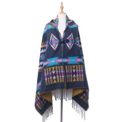 China Autumn And Winter New Style Horn Buckle Ethnic Style Shawl Daily Bohemian Shawl Manufacturers for sale