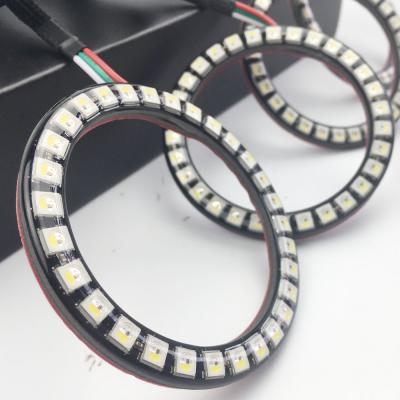 China Long Life 60mm 70mm 80mm 90mm 100mm 110mm 120mm Car 12V Led Constant Current Angel Eyes Halo Ring With Lampshades for sale