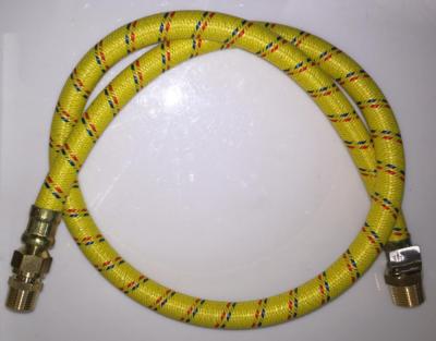 China PVC Columbia Flame Retardant Stainless Steel And Nylon Braided Yellow Gas Hose for sale