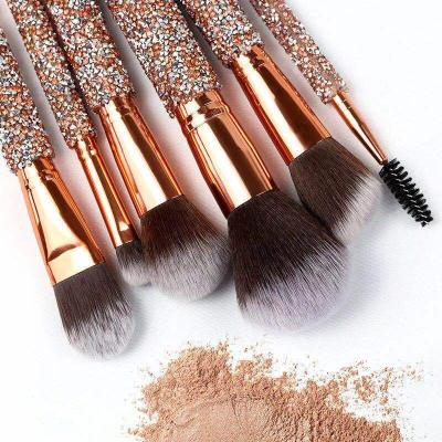 China Angular Blush Bling Diamond Customized Logo Luxury Sale Makeup Brush Buy Other for sale