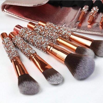 China Angular Blush Diamond Professional Private Label Custom High Quality Makeup Brush Set for sale