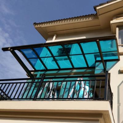 China Good Outdoor Balcony China Garage Canopy Double Carports 3D Wooden Grain Processing Clear Awnings for sale