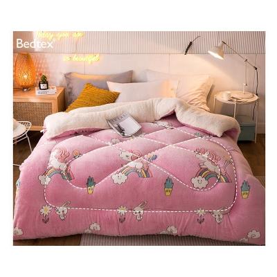 China Lambs Wool Velvet Fur Home Comforter Sets Korean Winter Comforters for sale