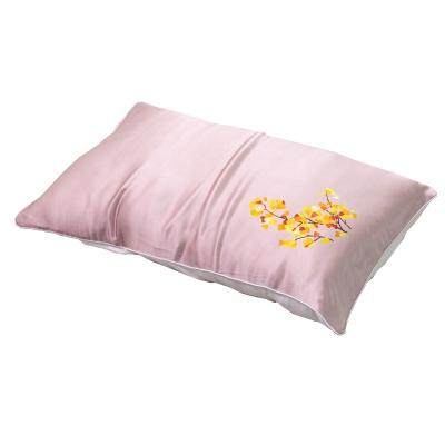 China Anti-bacteria print Logo Silk Pillowcase Natural Wholesale 100 silk pillowcase for sale