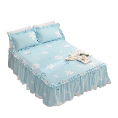 China Home Bed Skirt Sheet Lace Up Ruffled Bed Skirt Cover for sale