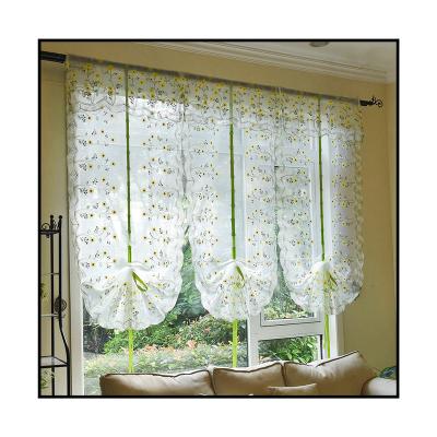 China Japan style hook by drawing pole area embroidery gauze curtain living room roman pooch-multi-function room divider curtain for sale