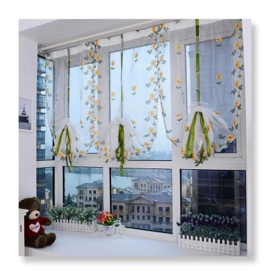 China Japan style garden chrysanthemum fresh pink embroidery butterfly curtain sheer curtains for living room for sale