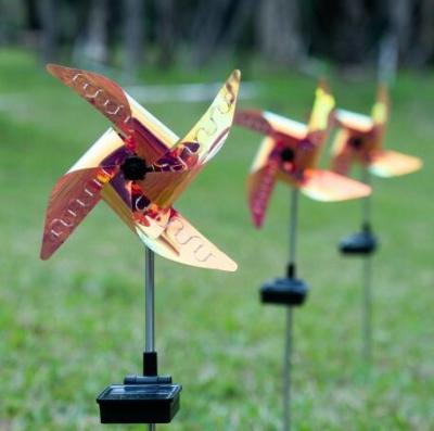 China Multicolor Solar Power Garden Decor Lawn Decor Outdoor Solar Windmill RGB LED Copper Holiday Sun Light for sale