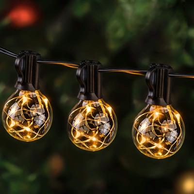 China Outdoor Decorative String Lights Theme Park Patio Waterproof String Lights for Backyard Bistros Porch Garden Cafe Party for sale