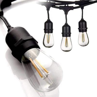 China 10m 14.4M 20M 48Ft E27 E26 E12 E14 E27 E26 E12 E14 Waterproof Outdoor Decorative IP65 Plug S14 UK Plug Low Hanging Strands String Strip Lights for sale