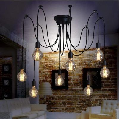 China Retro Hemp Rope Chandelier Antique Finish Farmhouse Warm Pattern Project Light Contemporary American Industrial Stylish Pendant Lamp Decoration for sale