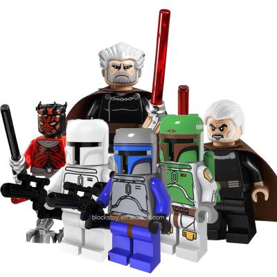 China DIY TOY PG640~645 Dooku Darth Maul Yoda Bobafeet Vader Star Wars Mini Bricks Action Building Block Plastic Smart Figure Toy for sale