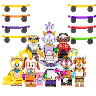 China Toy Anime Cartoon Educational Super Sonic Shade Sonic Mini Action Figures Metal Building Blocks Kids Toys KF6124 for sale