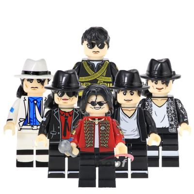 China Performer Musician Jackson Mini Action Building Block Figure DIY TOY Famous People Michael American singer dancer children play KF6047 for sale