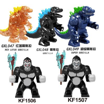 China The Movie Mini Action Toy Hot Sale Famous Monster Godzilla VS Orangutan King Figures Building Blocks Kids Toys KF1506 KF1507 for sale