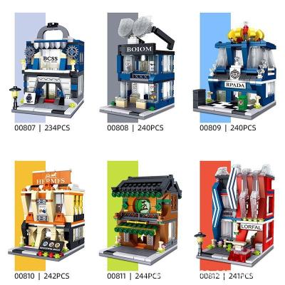 China Smart Toy Building Block 00807-00812 Toy Mini Street View Series City Building Collected Children's Educational Toy Gift for sale