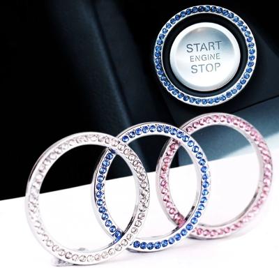 China Bling Bling Crystal Bling Car Decor Accessories Crystal Car Bling Ring Emblem Sticker for sale