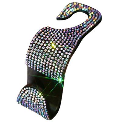 China Diamond Car Back Seat Hanger Bling Car Seat Headrest Hooks Auto Hooks Bling Car Organizer Bling Back Seat Hanger for sale